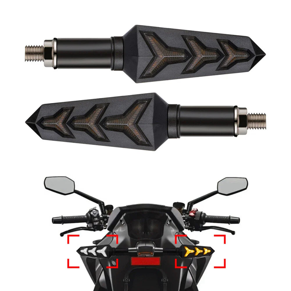 LED Turn Signal Amber Blinker Lights for Motorcycle Tail Brake Lamp