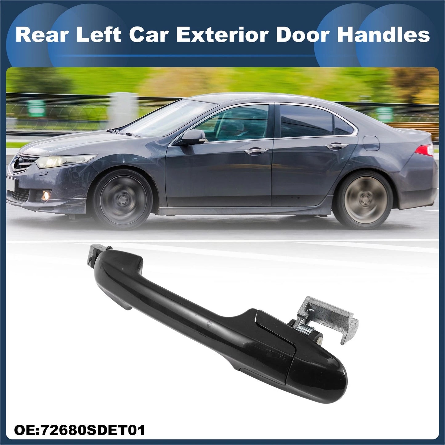 Rear Left Door Handle No. 72680SDET01 for Honda Accord (2003–2007) Black
