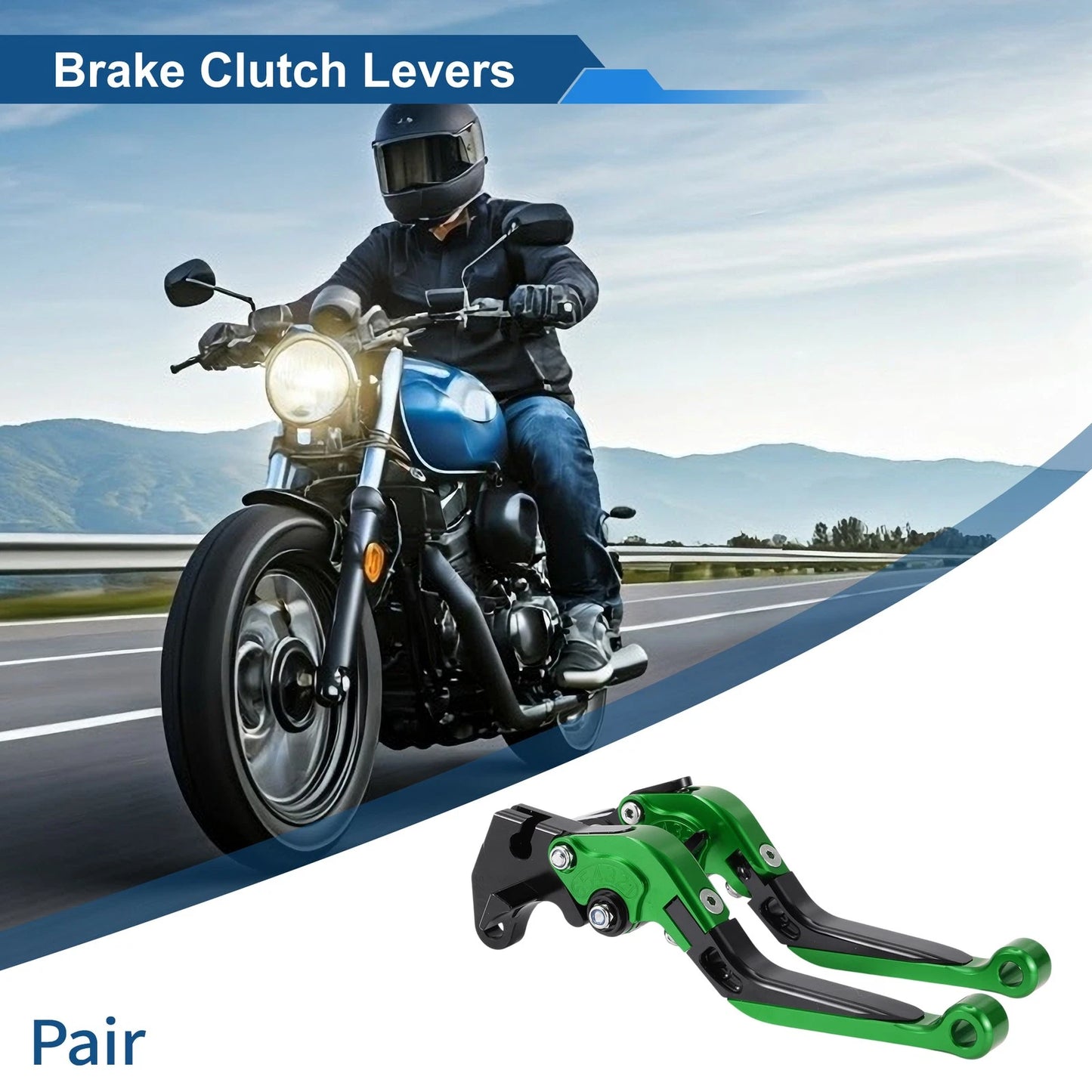 Adjustable Brake Clutch Lever for Yamaha MT125 (2014–2021) Green Black