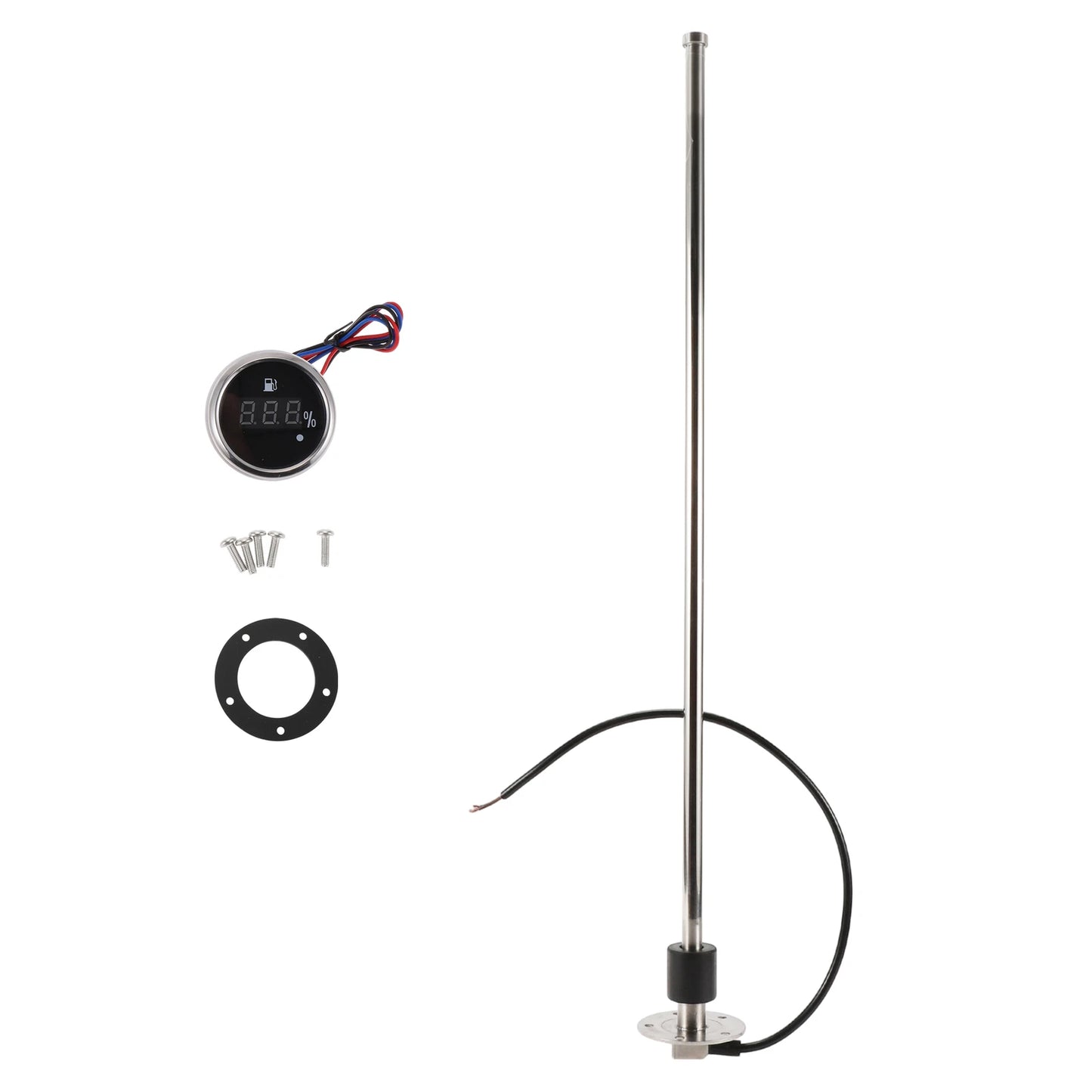 Fuel Sending Unit and Gauge Kit 0-190 Ohm 25.59" for Boat Car Vehicle