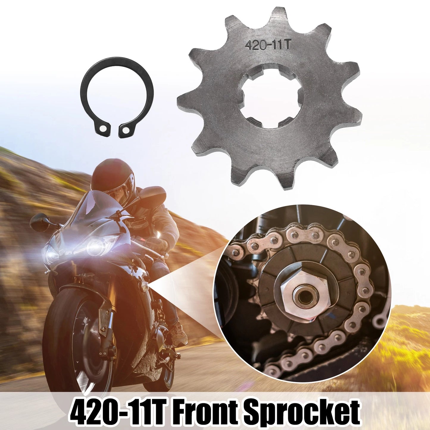 Set of 1 Front Engine Sprocket 420 11T 17mm for Dirt Bike Mini Bike