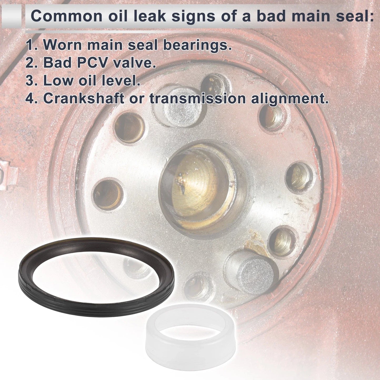 Rear Crankshaft Oil Seal for Chevrolet Impala 1999-2009 (2 x NBR Rubber Seals)