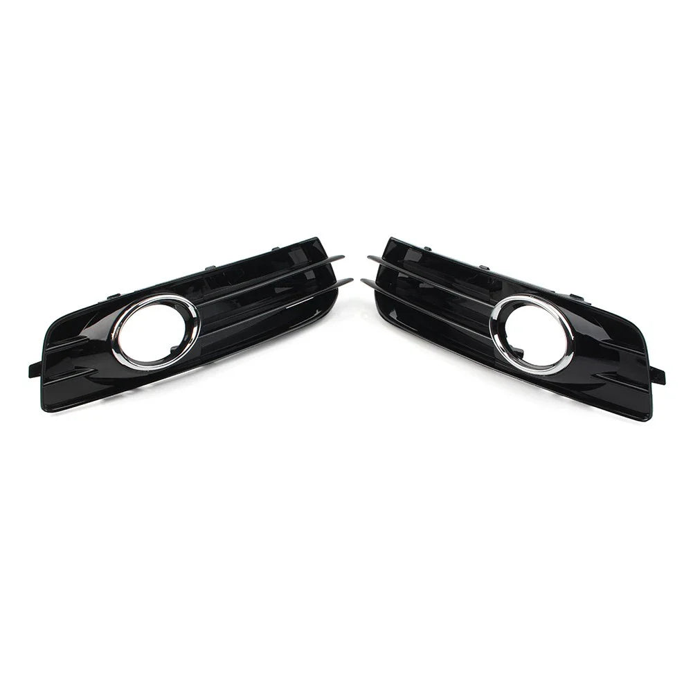 Front Bumper Fog Light Grille Covers with Chrome Ring for Audi A3 (09-12)