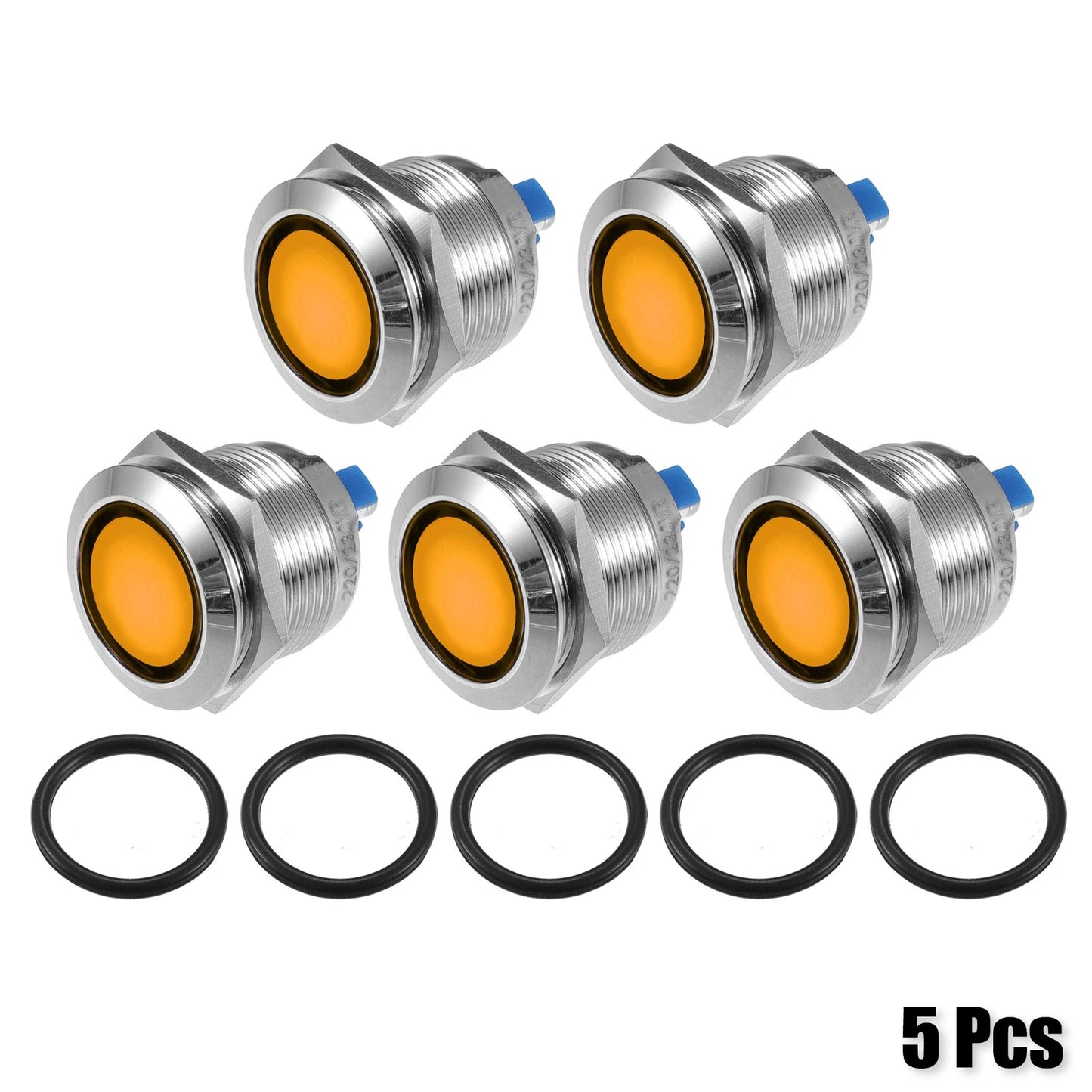 5pcs LED Indicator Light 22mm Waterproof for Car (Universal)