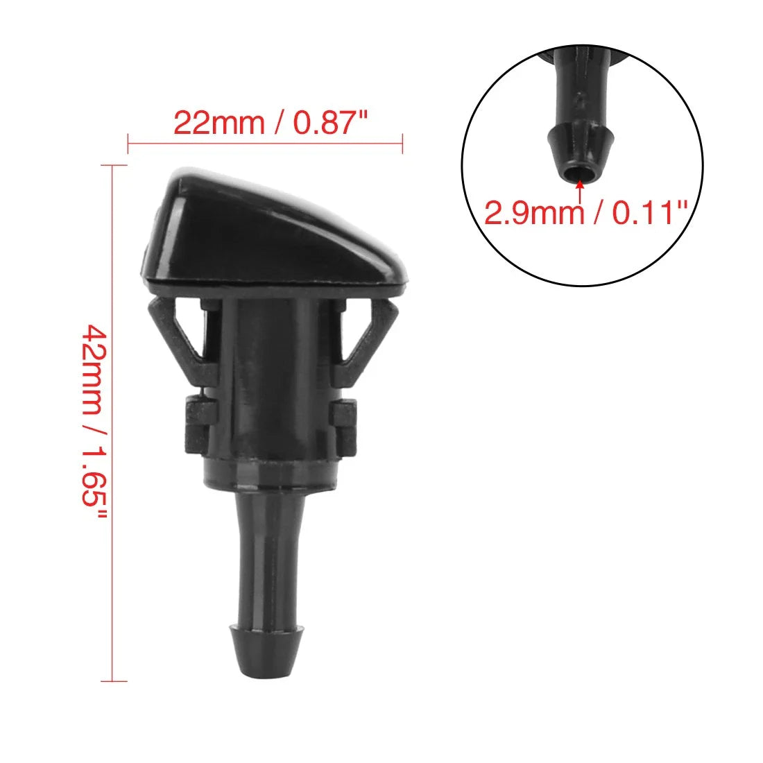 2 x 4805742AC Windshield Washer Spray Nozzles for Jeep, Chrysler, Dodge (2007-2018)