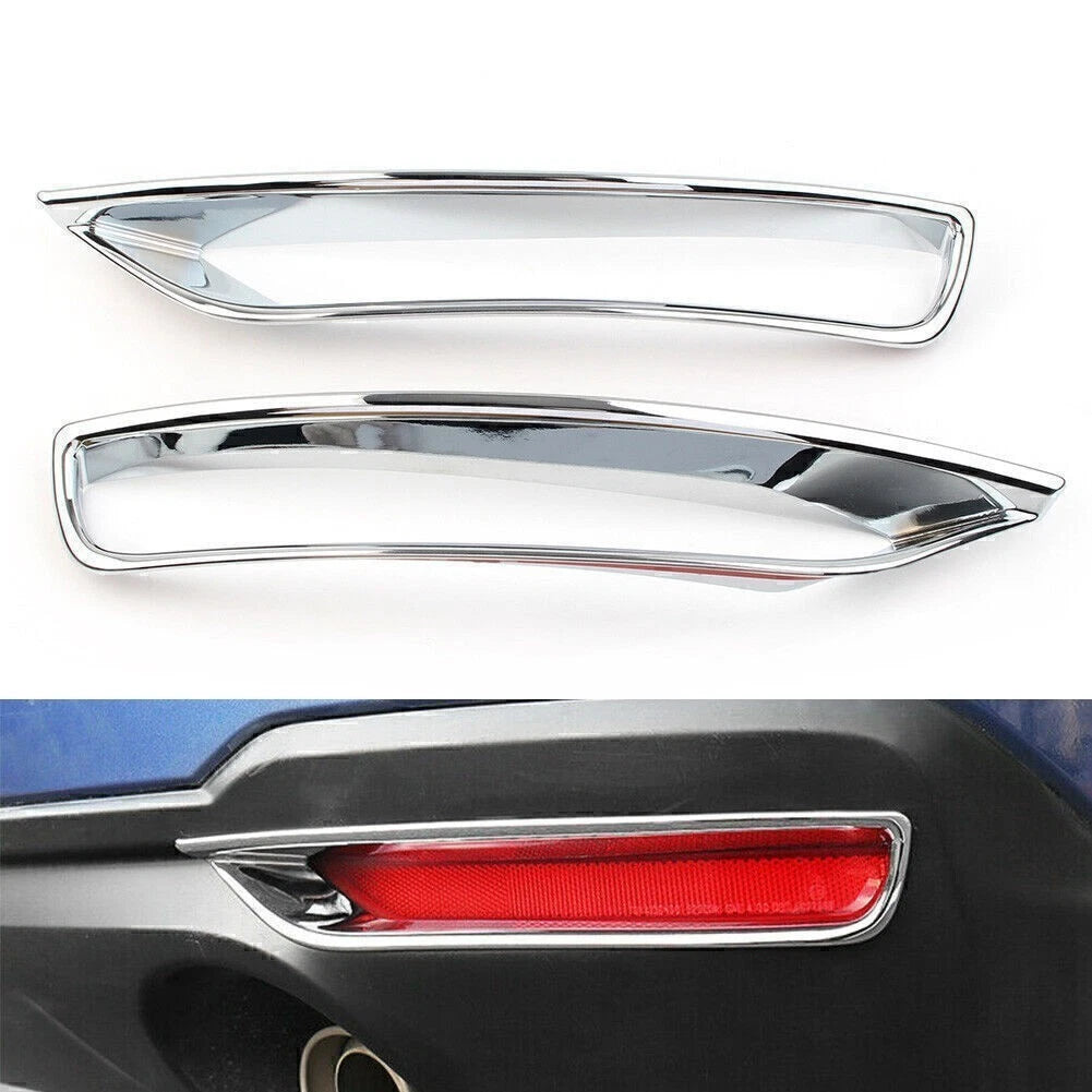 2X ABS Chrome Rear Fog Light Cover Trim for Subaru Forester (2013–2018)