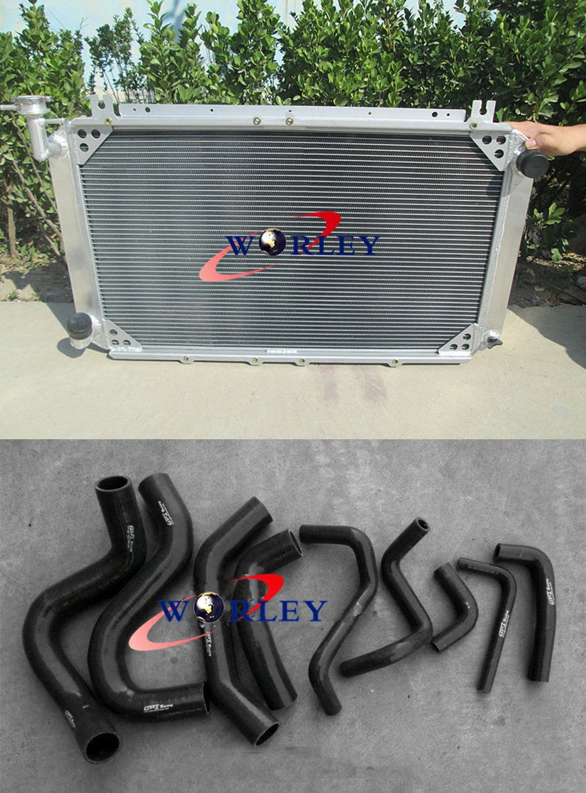Aluminum Radiator + Hose for Nissan Patrol Y60 GQ (1994–1997) Turbo Diesel