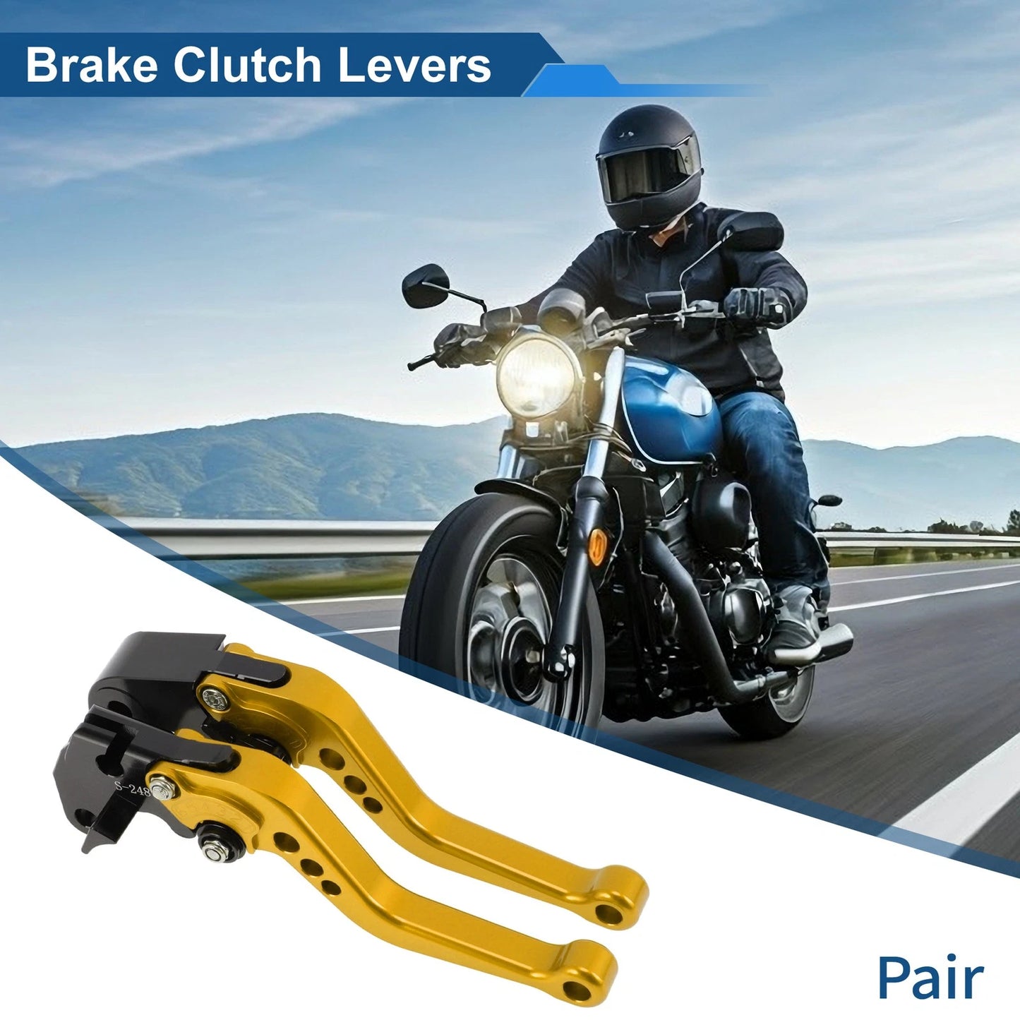 Adjustable Short Brake Clutch Levers for Suzuki GSXR750 (2004–2005) Gold Tone