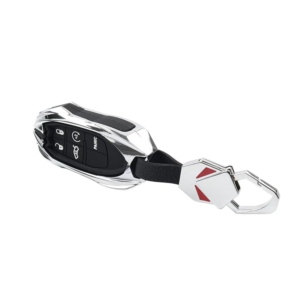Silver 5-Button Smart Key Fob Shell Cover for Jeep Grand Cherokee (2014-2023)