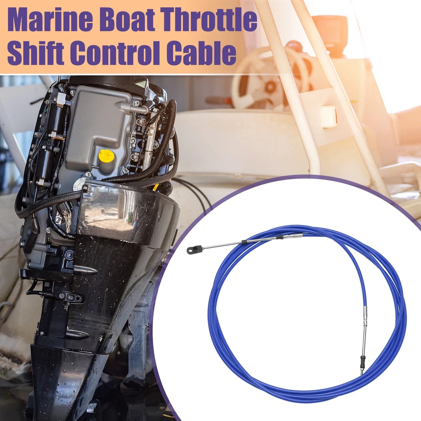 Throttle Control Cable for Marine Boat (600cm, 20FT)