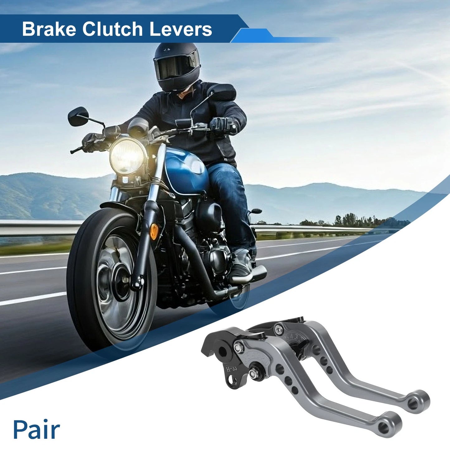 Long Brake Clutch Levers for Honda VFR1200F (2010–2014) Titanium Tone 1 Pair