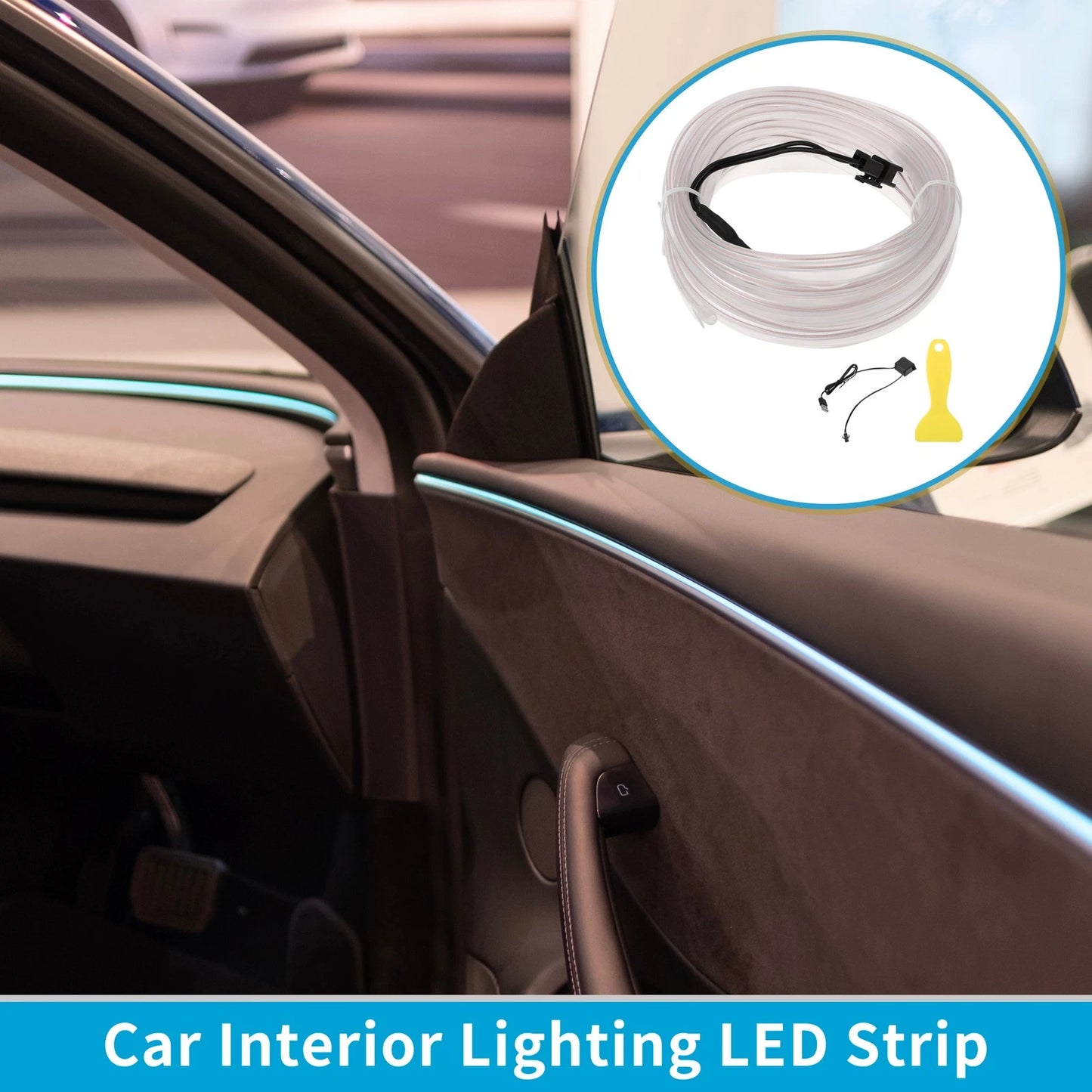 LED Strip Neon Wire Lighting for Car Interior (USB 5V)