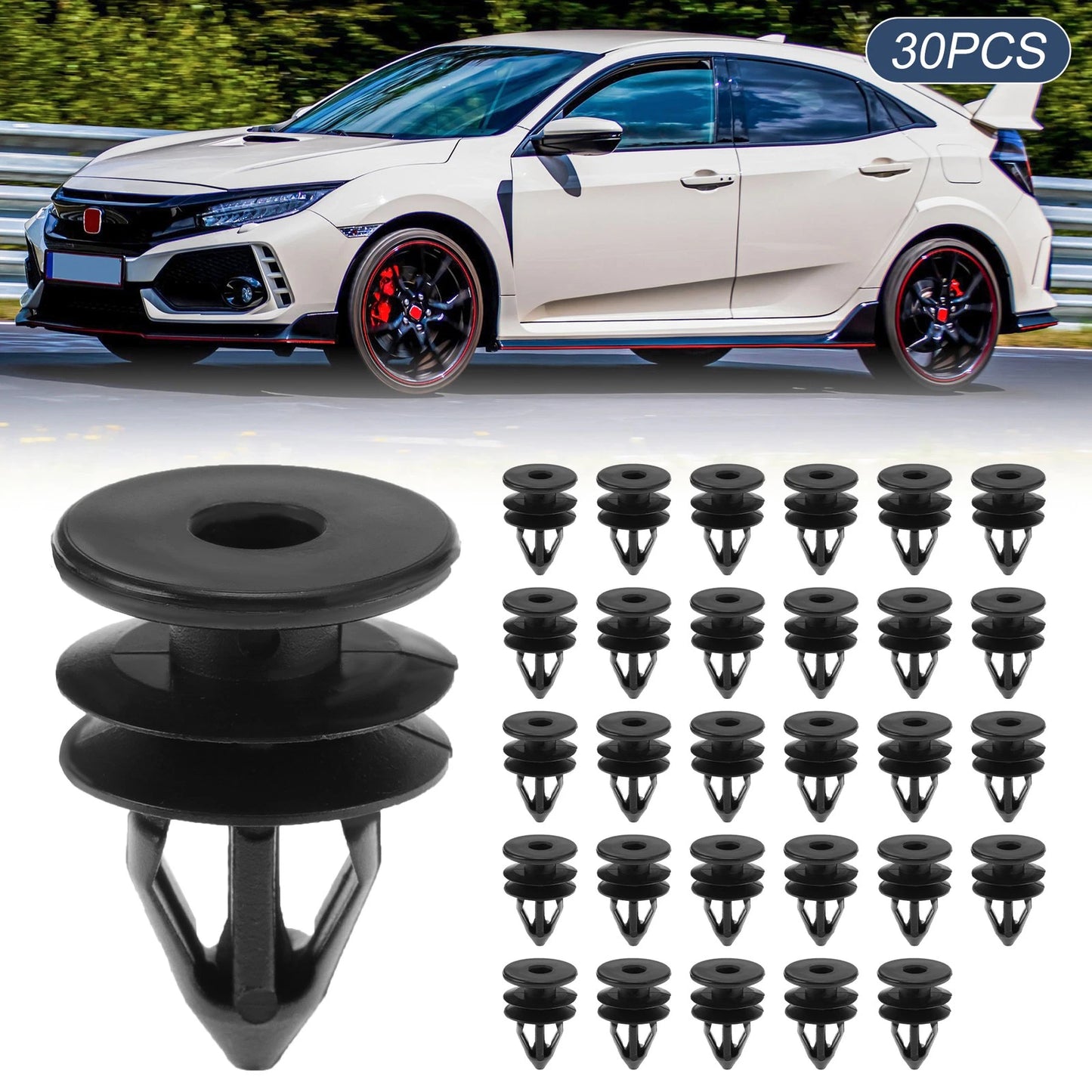 30pcs Door Trim Clips for Buick LaCrosse (2005–2009) No. 11519032 Plastic Black