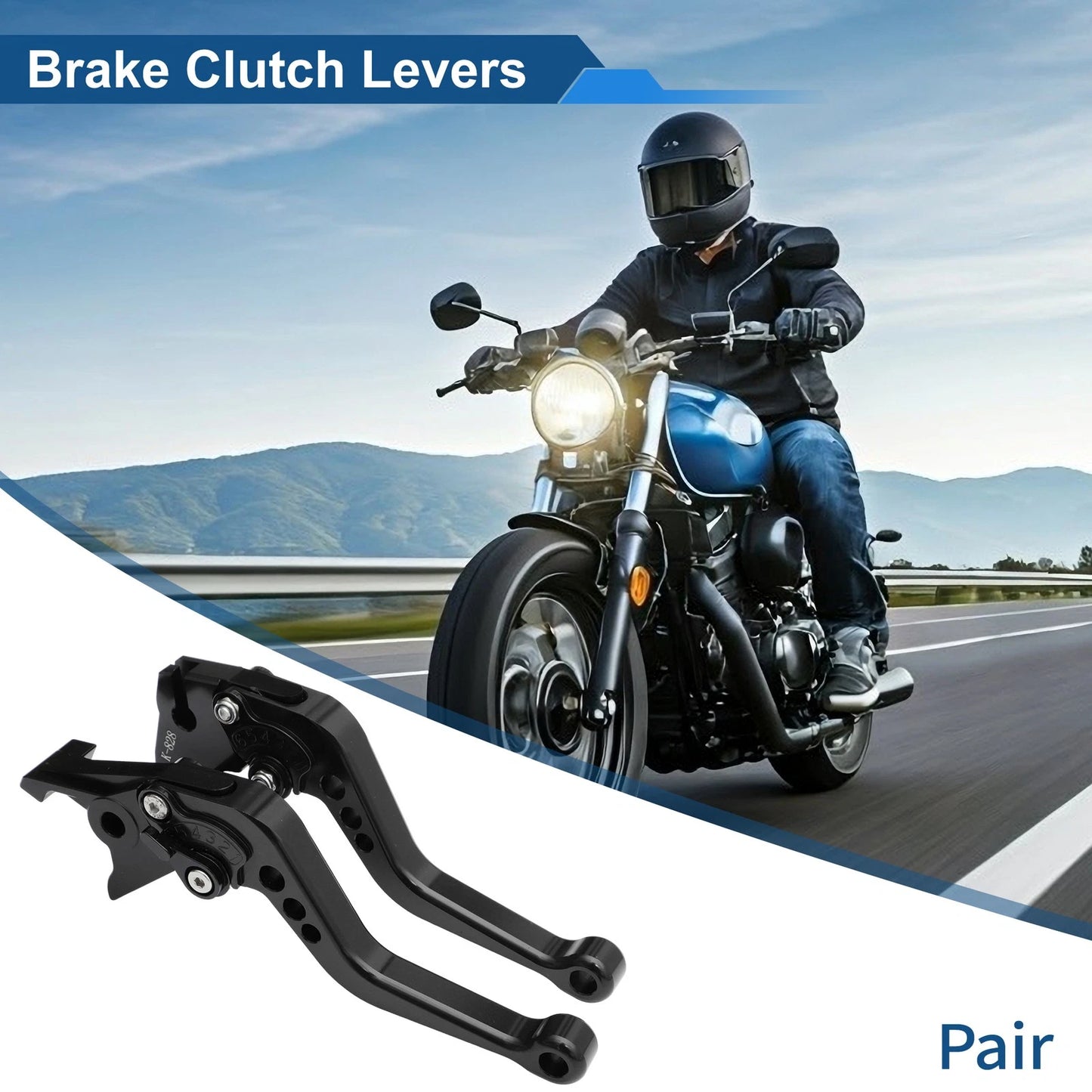 Adjustable Short Brake Clutch Lever Set for Kawasaki ZX-9R (2000–2003) Black