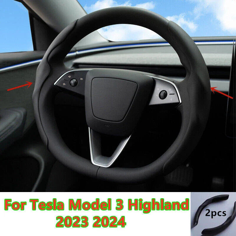 Steering Wheel Cover Fur Suede for Tesla Model 3 Highland (2023–2024)