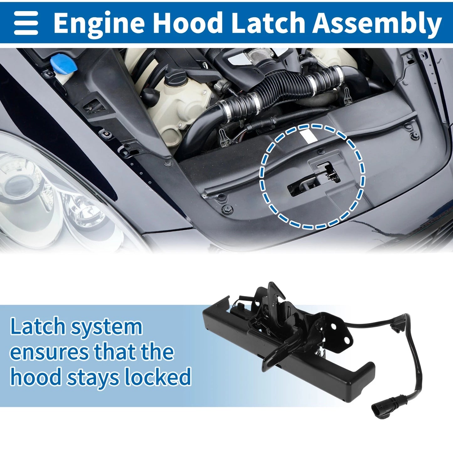 Hood Latch Assembly for Hyundai Elantra (2021–2023) No. 81130AA000 1 Pc