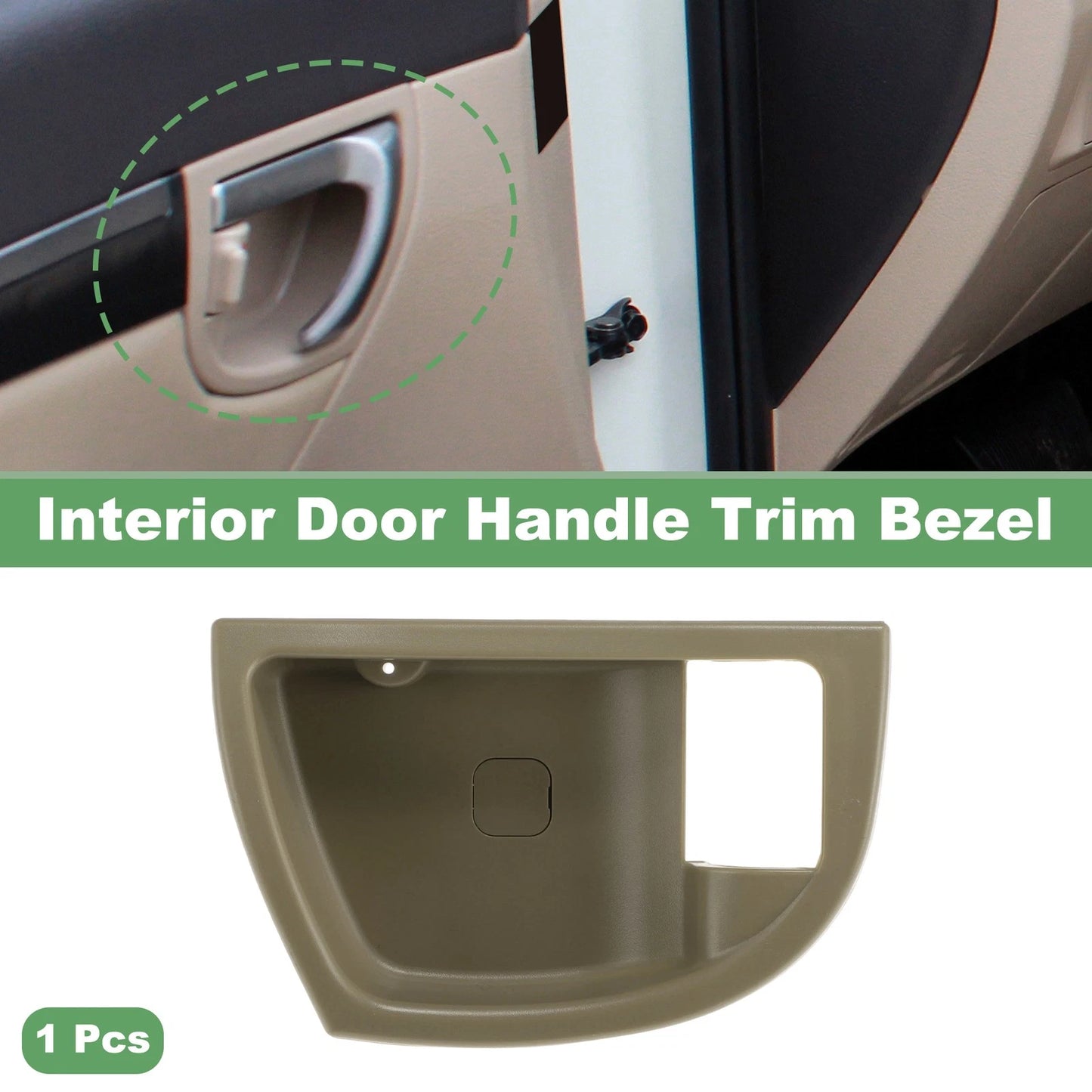 Front Right Interior Door Handle Trim Bezel for Hyundai Santa Fe (2007–2012) Beige
