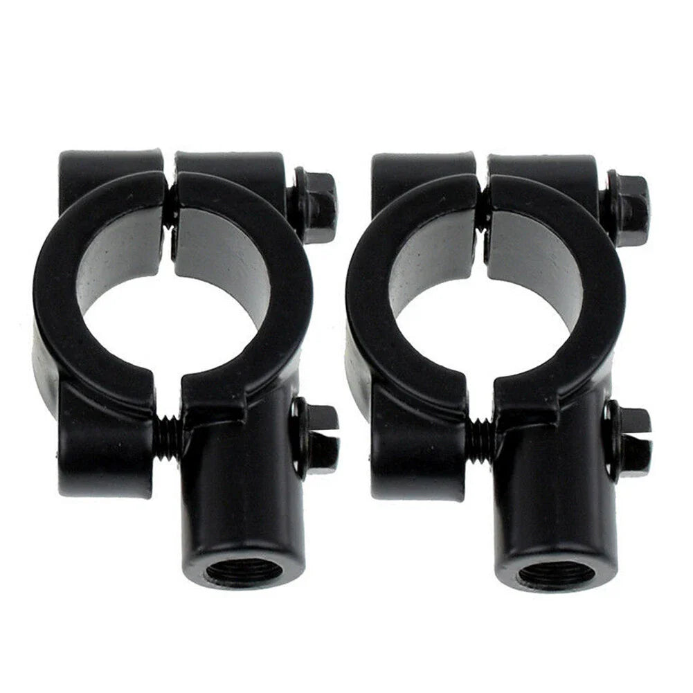22MM Handlebar Mirror Mounts Clamps for Motorcycle Black (M10) - Pair