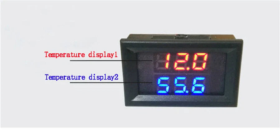 Red Blue LED Dual Digital Display Intercooler Supercharger Temp Gauge for Car