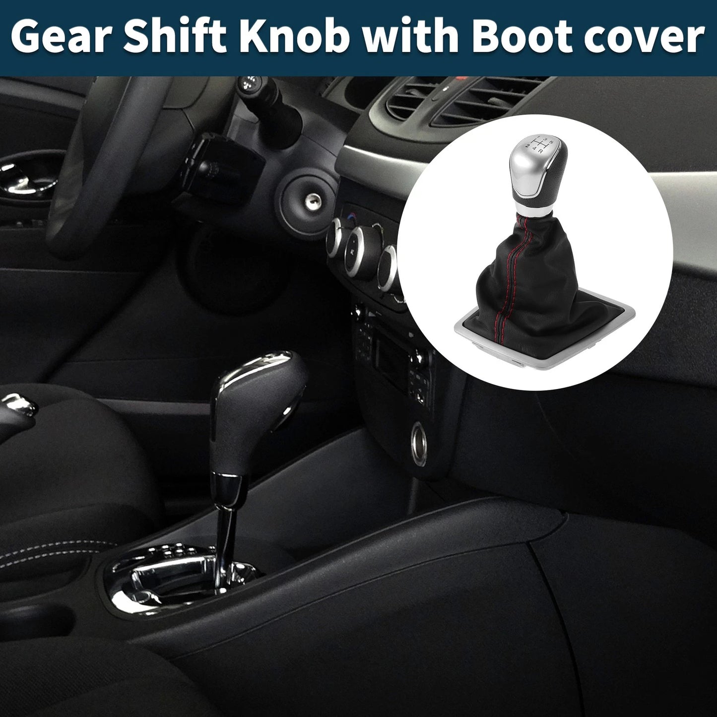 5 Speed Manual Gear Shifter Knob with Cover for Ford Focus MK2 (2005–2011)