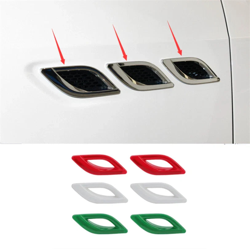 6 x Side Wing Air Vent Fender Cover Trim for Maserati Quattroporte (2013–2022)