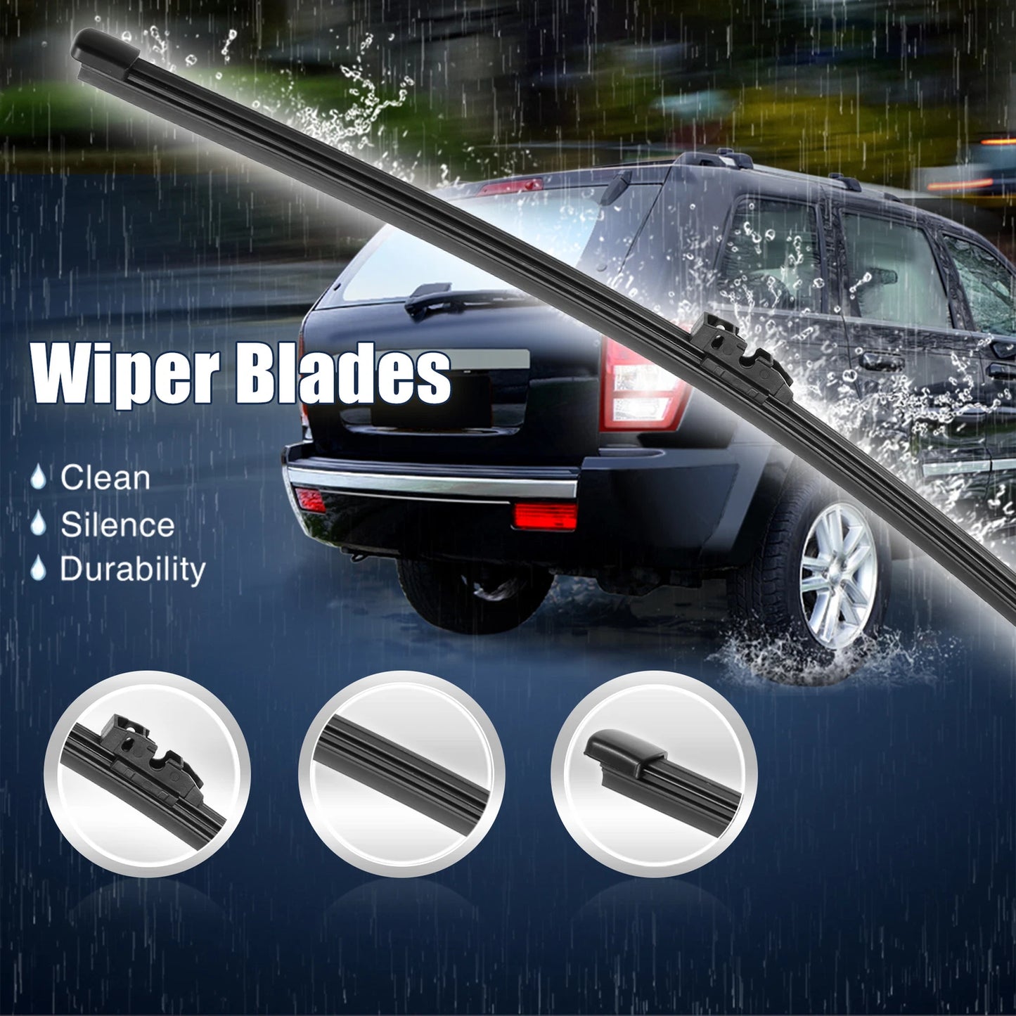 1 Pcs 15" Rear Windshield Wiper Blade for BMW Rubber Black