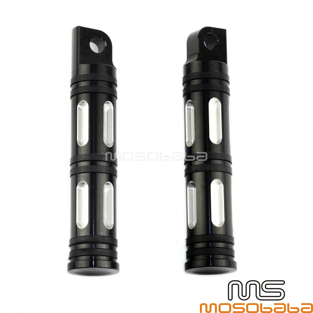 Black Aluminum Foot Pegs for Harley Sportster, Dyna, Electra Glide (2004-2023)