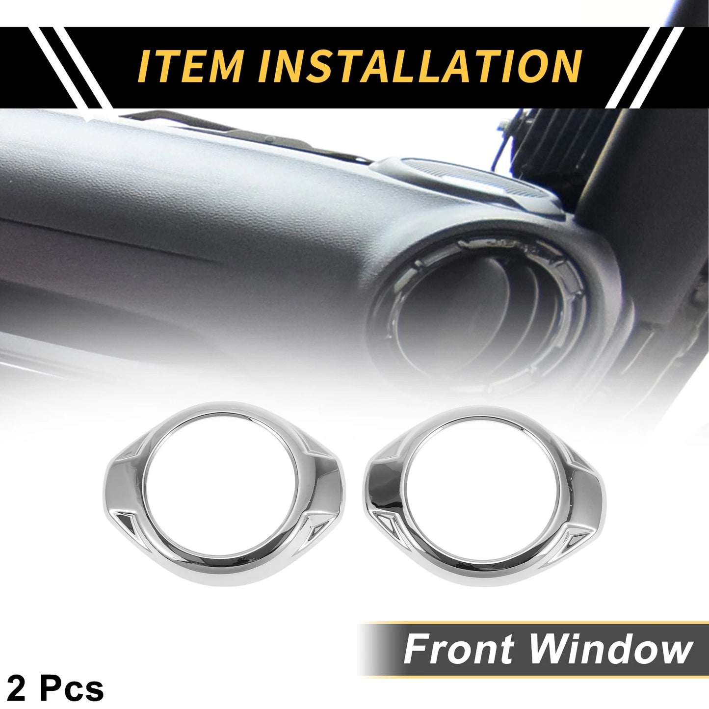 A Pillar Speaker Ring Cover Trim for Jeep Wrangler JK JKU (2007–2018) Silver Tone