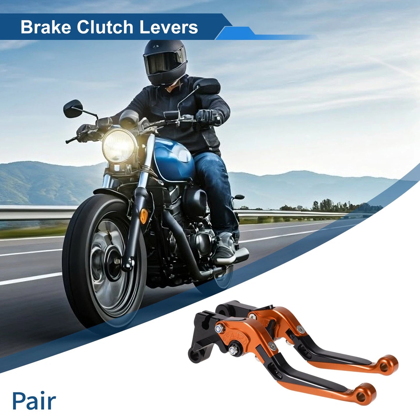 Adjustable Brake Clutch Lever for Yamaha YZF R1 (2015–2022) Orange Black