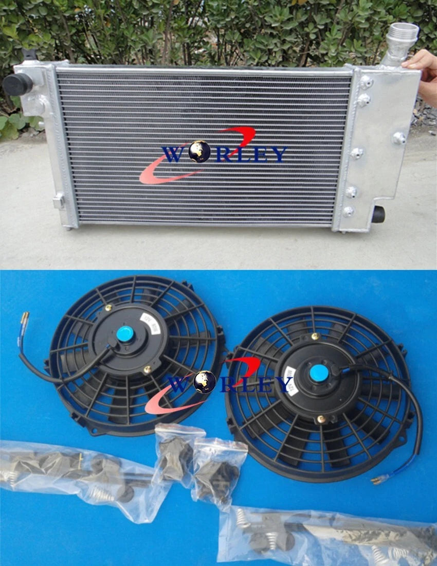 2X Core 50mm Aluminum Radiator with Fan for Peugeot 106 GTI/Rallye (1991–2001)