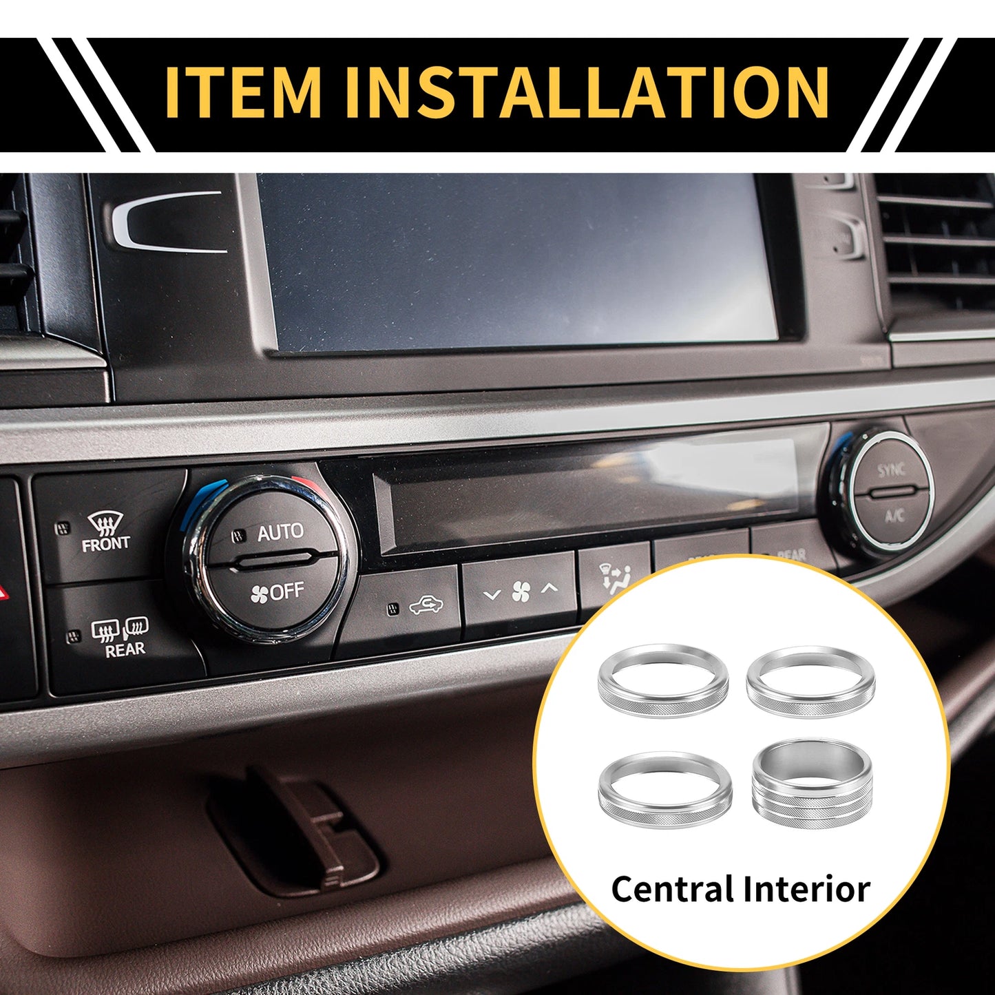 AC Audio Headlight CD Switch Knob Cover Ring for Jeep Gladiator JT (2019–2023)