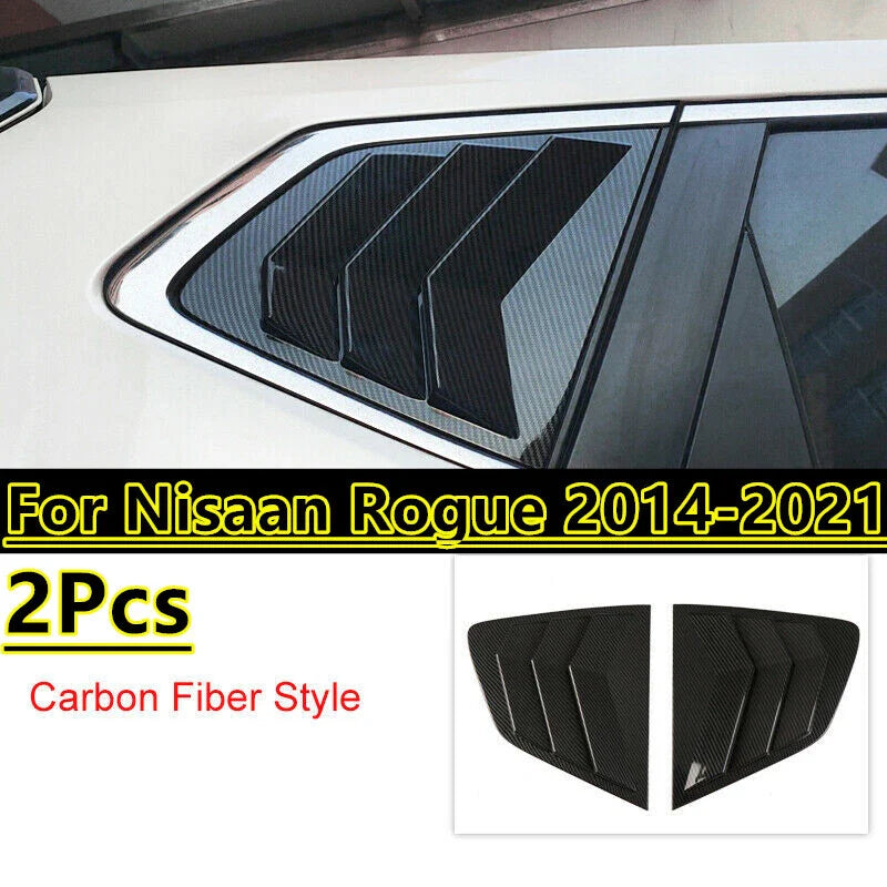 2 x Carbon Fiber Side Vent Window Scoop Louver Cover for Nissan Rogue (2014–2021)