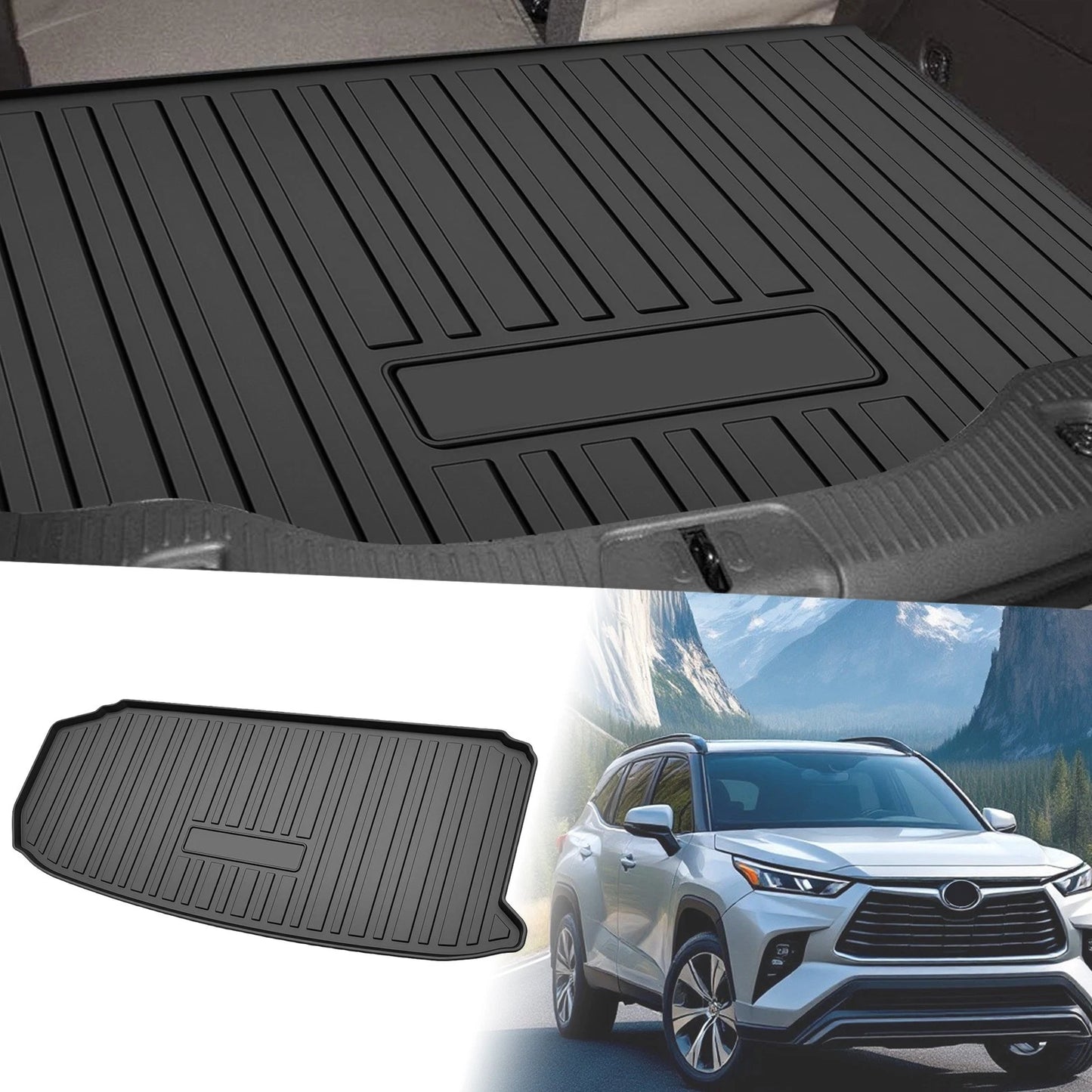 Flat Face Cargo Liner Rear Trunk Mat for Toyota Highlander (2024–2025) TPE