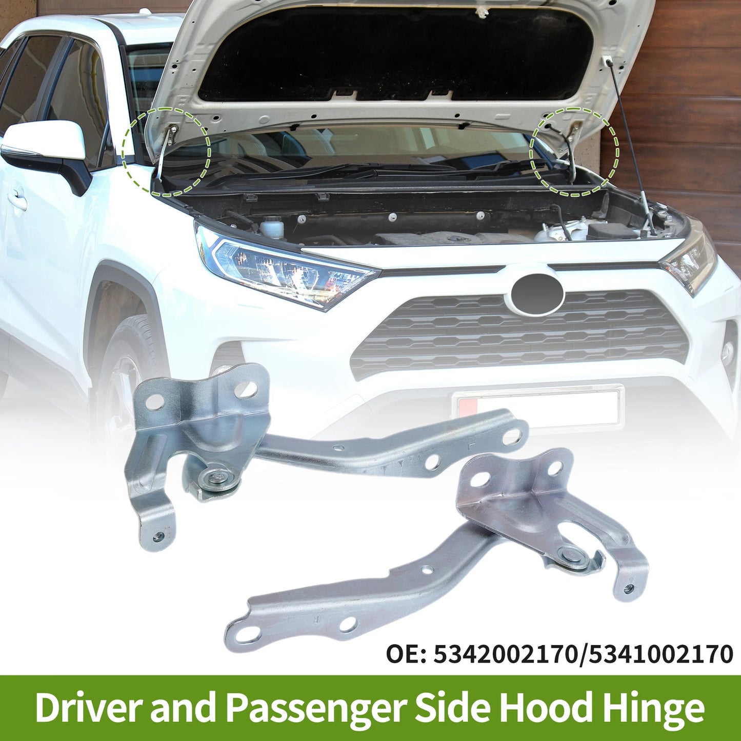 Hood Hinges for Toyota Corolla (2009–2013) 1 Pair No. 5342002170