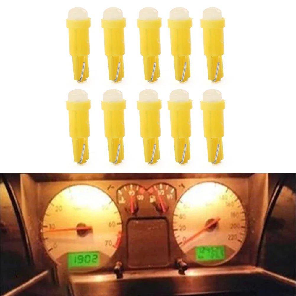 T5 Yellow Indicator 1 SMD Light Bulbs for Car Dashboard Gauge (Various Years)