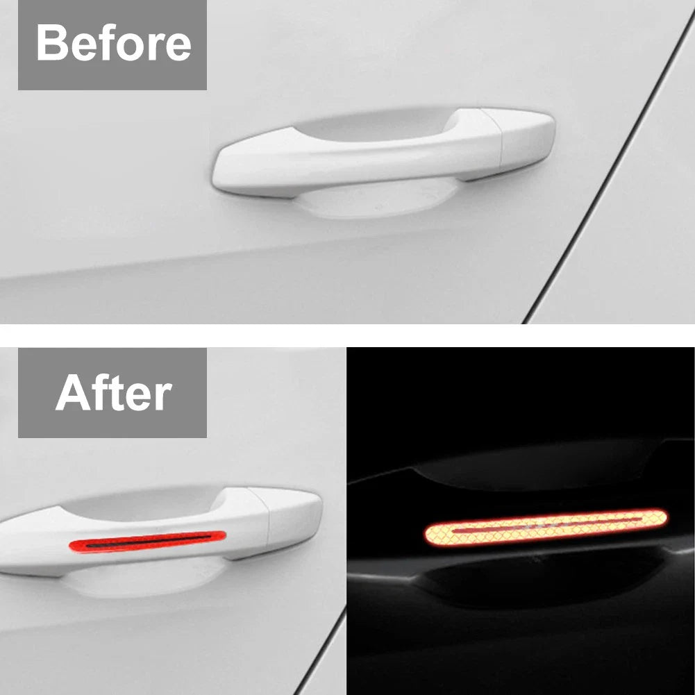 Universal Carbon Fiber Door Handle Reflective Sticker for Car Scratch Protection