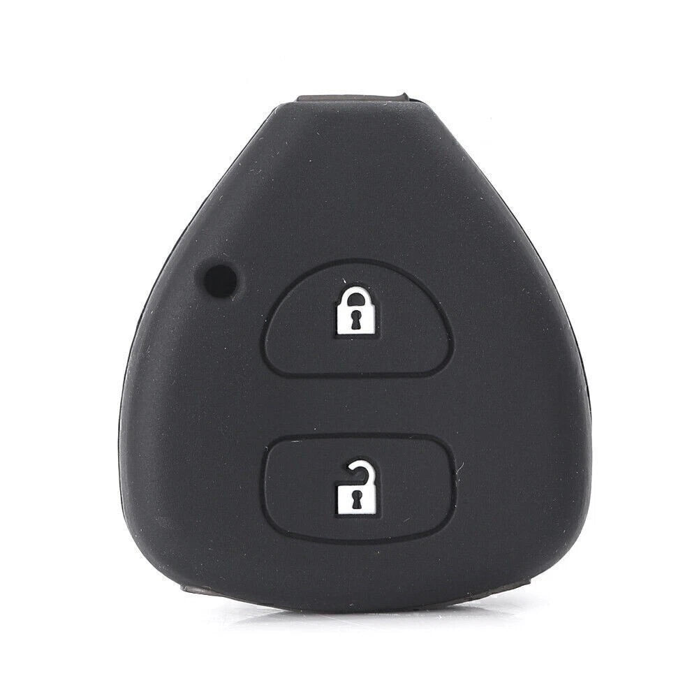 2X Black Silicone Key Cover for Toyota Corolla, RAV4, Avensis