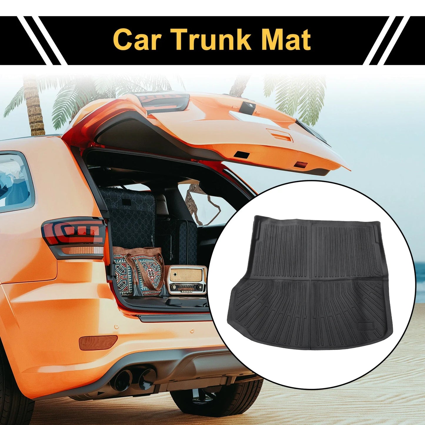 Cargo Liner Rear Trunk Mat for Chevrolet Equinox EV 2024-2025 TPE Stripe
