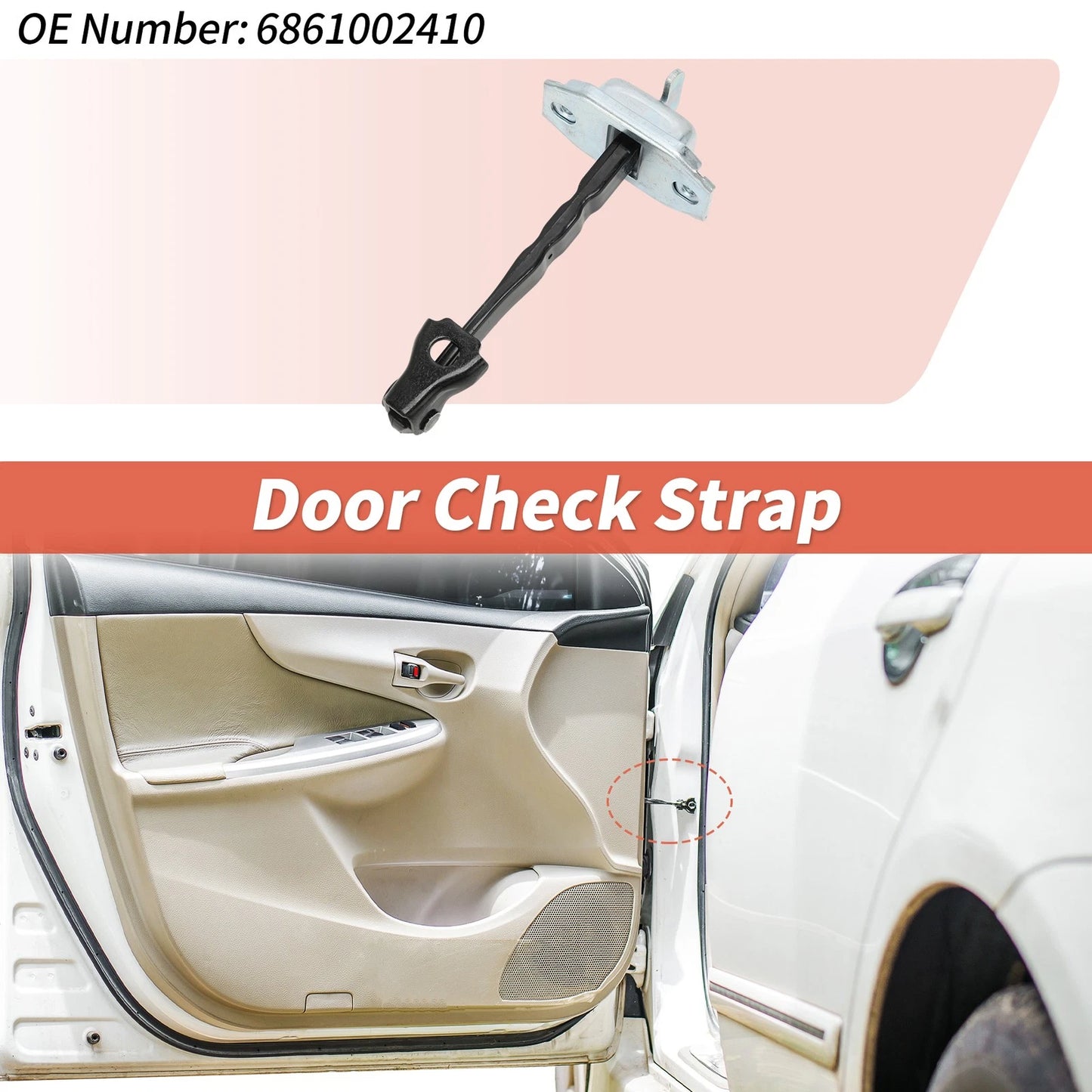 Front Left/Right Door Check Strap for Toyota Corolla (2019–2022) No.6861002410