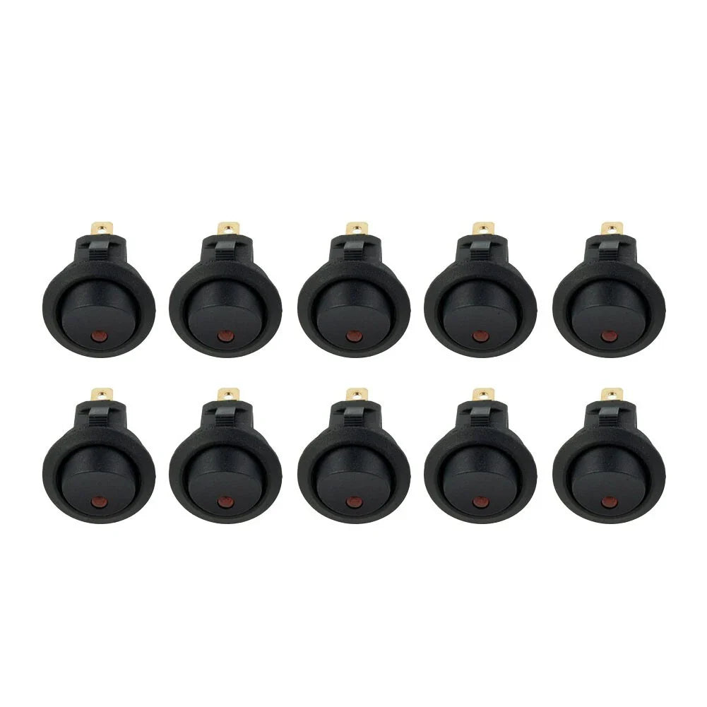 SPST Switch / 12V 10A / Rocker Red LED Light Fittings for Car Boat