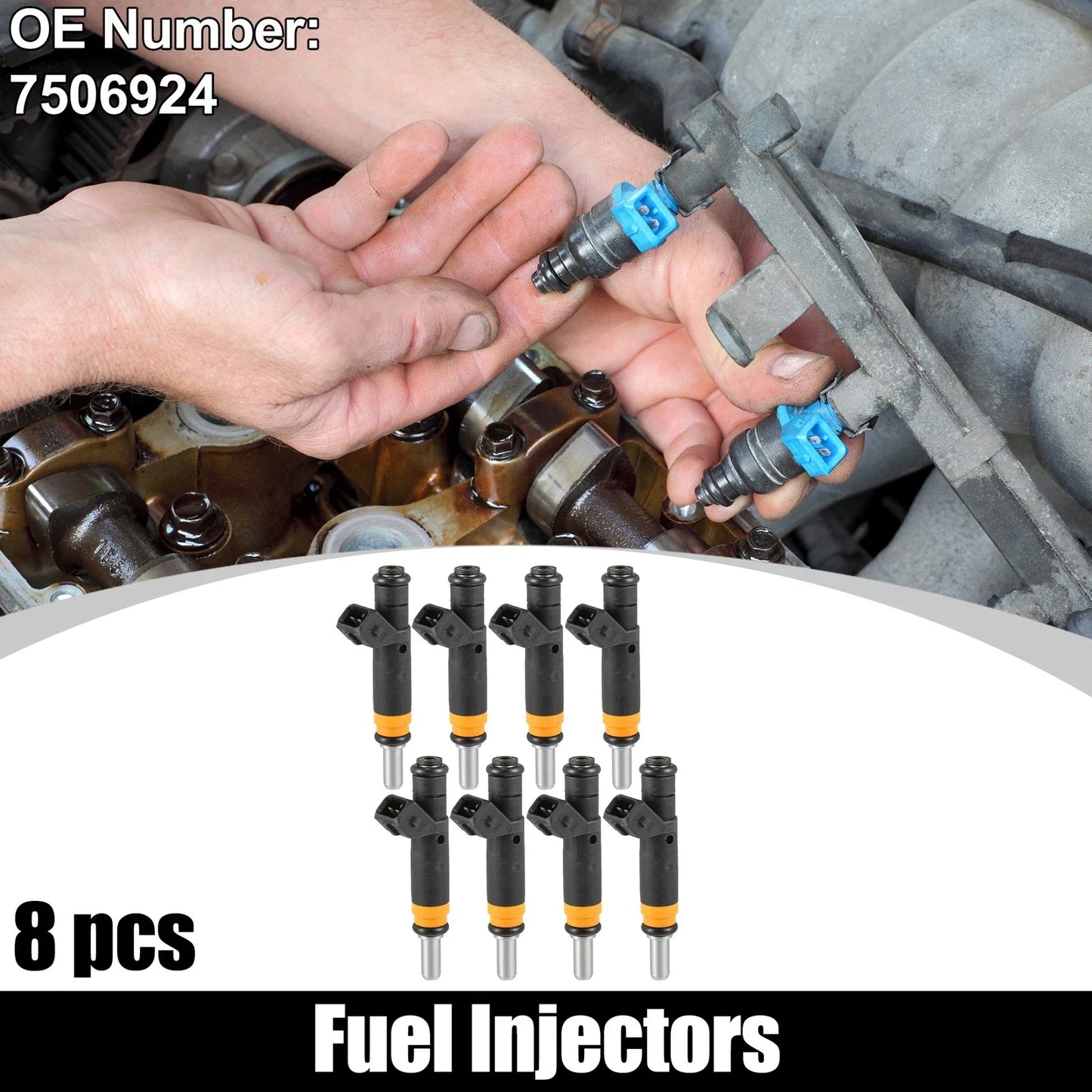 8 Pcs Fuel Injectors for BMW 745Li (2002-2003)