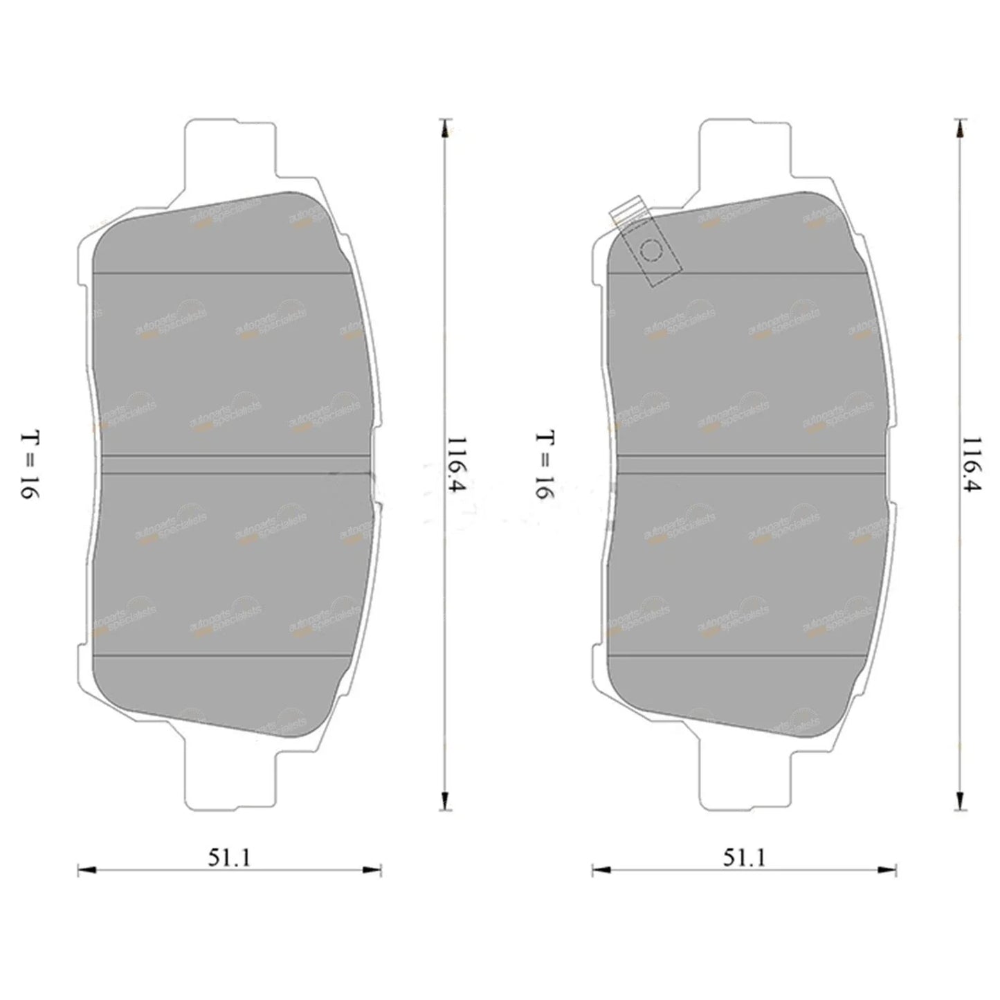 Front Disc Brake Pads for Toyota MR2 (2000–2005)