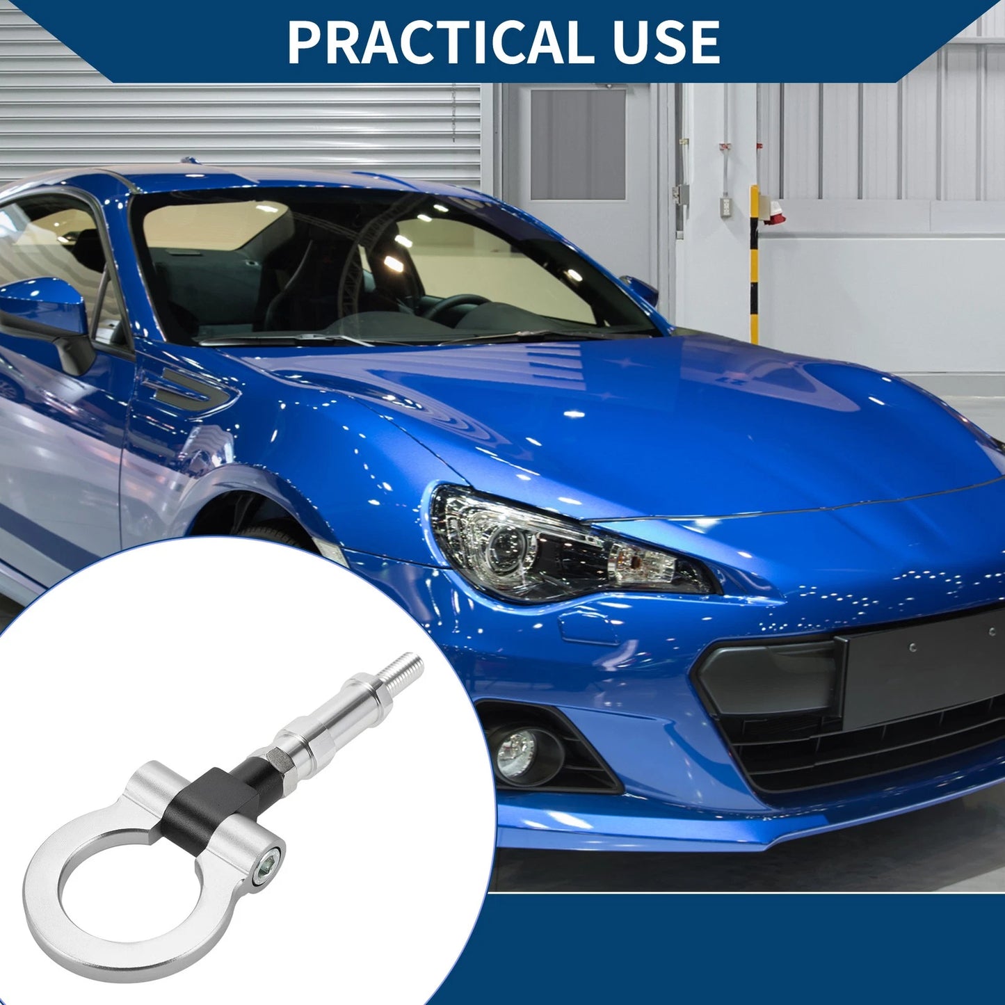 Tow Hook for Honda S2000 (2000–2009) - Metal Ring, Silver