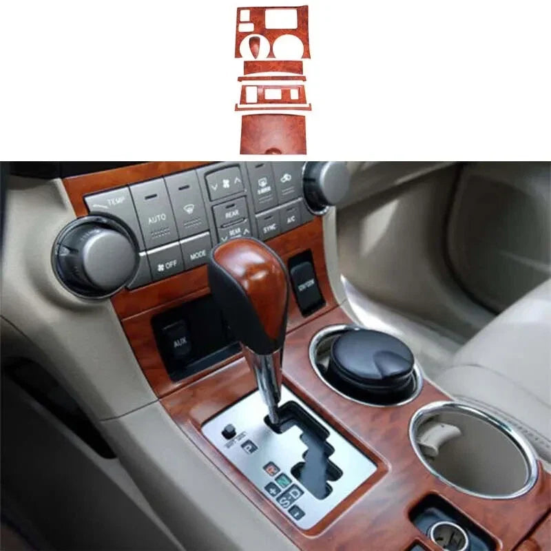 Wood Grain Panel Trim Console for Toyota Highlander (2008–2013)