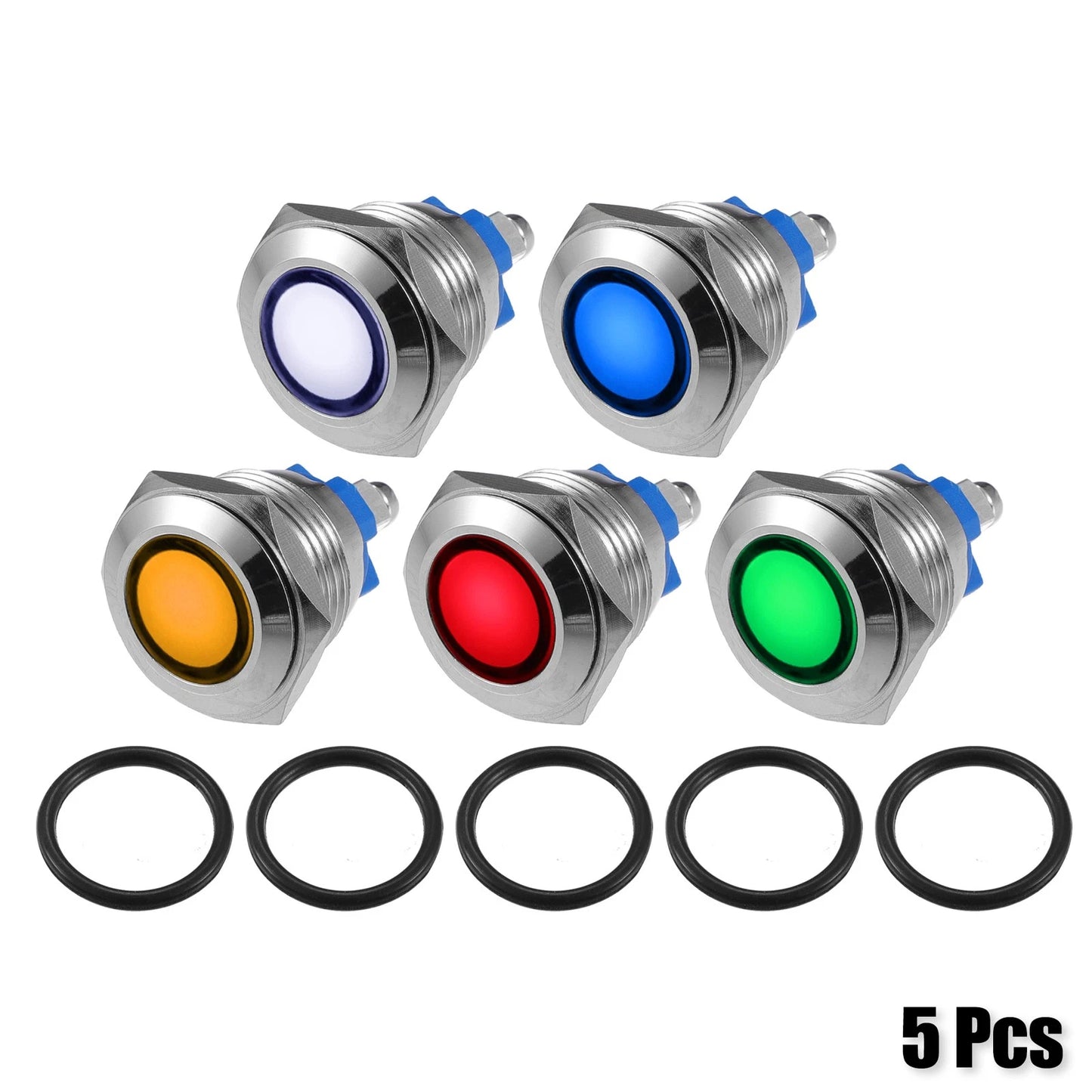 5pcs LED Indicator Light 16mm for Car Interior (230V)