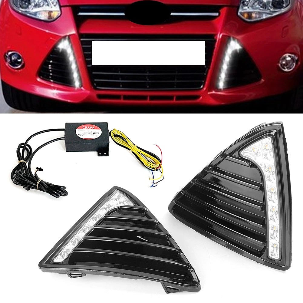 DRL LED Daytime Running Light for Ford Focus (2012–2014) w/ Turn Signal