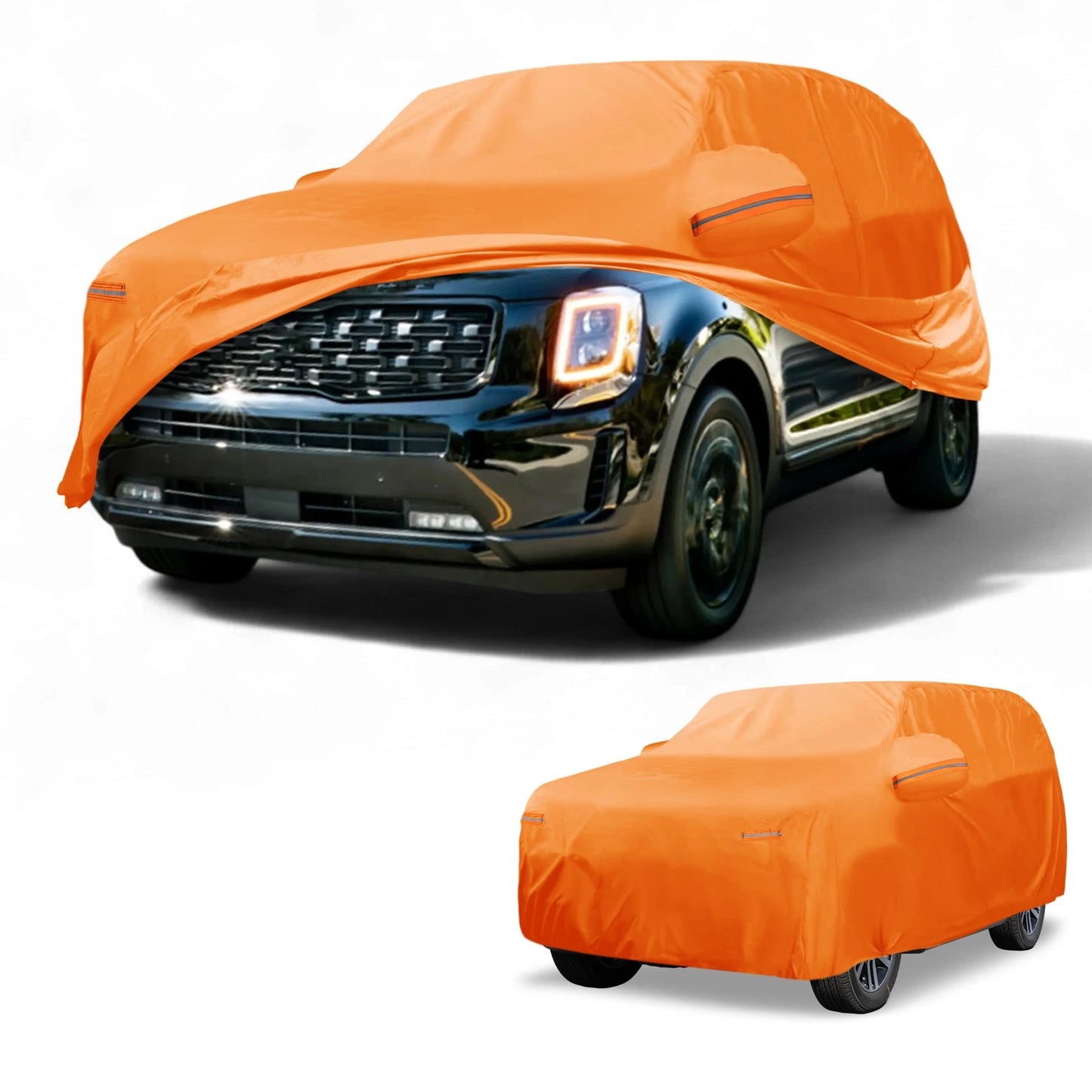 Waterproof Car Cover for Kia Telluride (2019–2023) - Orange Cotton, Zipper