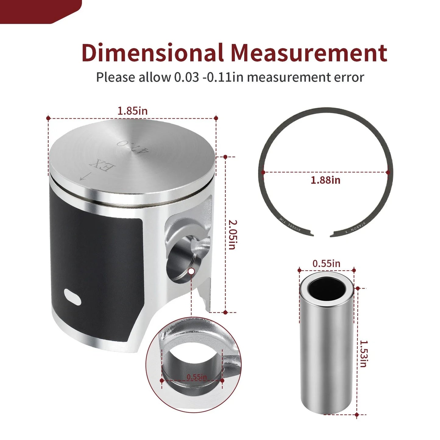 Top End Rubuild Kit 47mm B Piston for Honda CR80R (1992–2002)