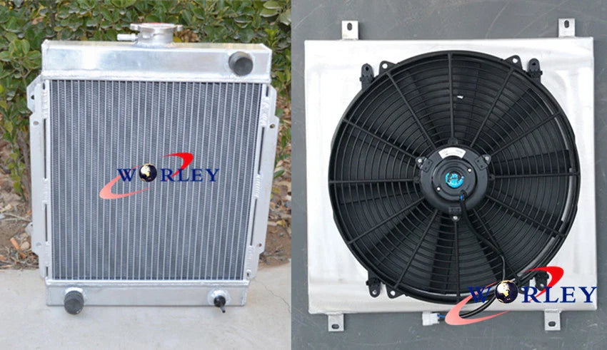 Aluminum Radiator, Shroud & Fan for Nissan Datsun 1200 B110 120Y (1970-1976)