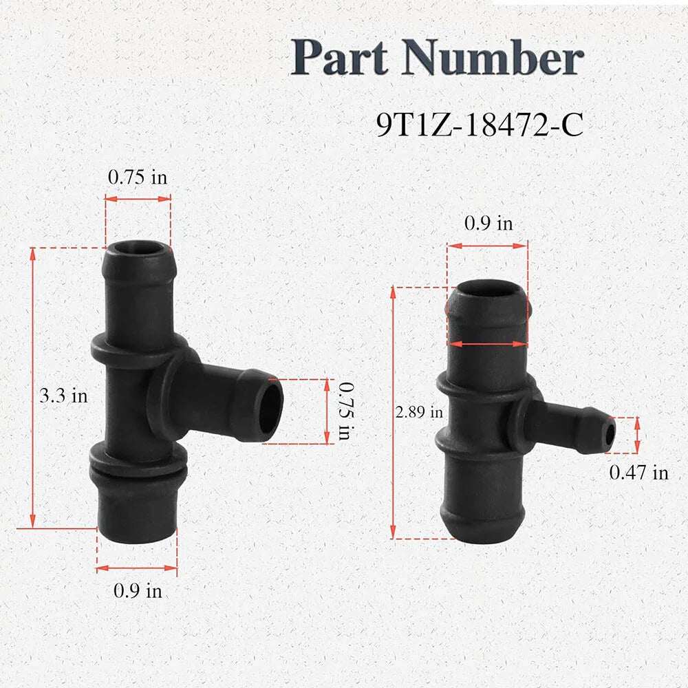 HVAC Heater Hose Tee Connector for 2010-2013 Ford Transit Connect (2010-2013)